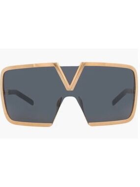 NWOT Men's Valentino Garavani Gold Shield Sunglasses
